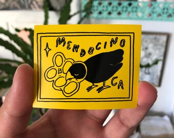 Mendocino Bird Vinyl Sticker by Deth P. Sun