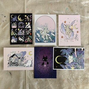 Deth P. Sun Postcard Set 2 - Arte del gato / Ilustración / Dibujo