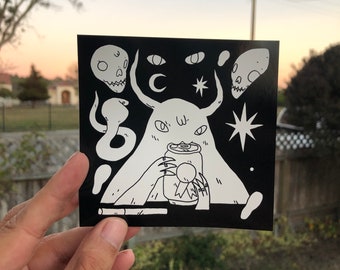 Soda Demon Vinyl Sticker by Deth P. Sun