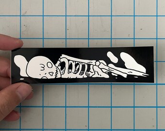 Skeleton Vinyl Sticker by Deth P. Sun