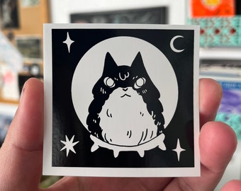 Cat in Crystal Ball Sticker by Deth P. Sun