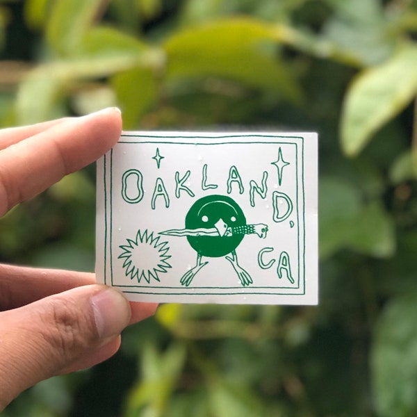 Oakland Bird with Knife Vinyl Sticker by Deth P. Sun