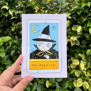 Cat Magician Tarot Postal Impresión por Deth P. Sun