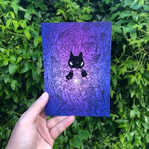Arte de cartão postal de gato na selva por Deth P. Sun