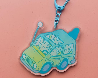 Car Pool/Road Trip Cats Keychain