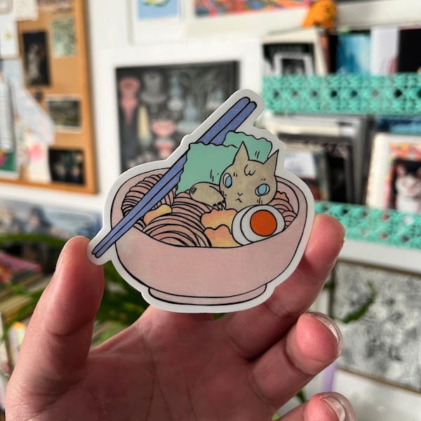 Ramen Cat Vinyl Sticker by Deth P. Sun