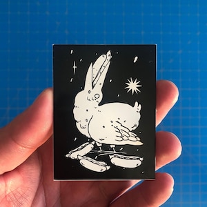 Seagull Eating Hot Dog Vinyl Sticker by Deth P. Sun