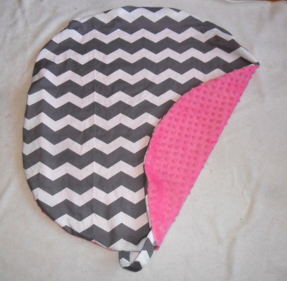 Items similar to Gray Chevron and Minky Pillow Cover Fits Boppy Newborn ...