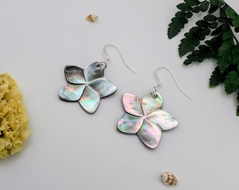 Real Seashell Iridescent Earrings, Abalone Shell, Ocean Inspired Earrings, Nature Earrings, Boho Earrings