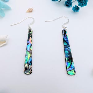 Shell Earrings | Abalone Pattern Acrylic | Ocean Earrings | Aquatic Earrings | Boho Earrings | Statement | Beach | Silver Plated Hooks