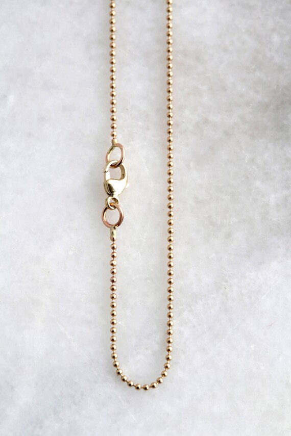 10k, 14k Solid Gold 1.mm Ball Chain Necklace