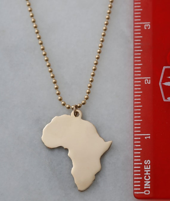 XL 10K Solid Gold Africa Pendant