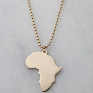 XL 14k Solid Gold Africa Pendant image 1