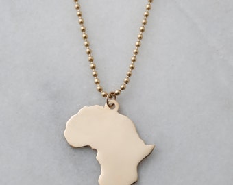 XL 10k Solid Gold Africa Pendant