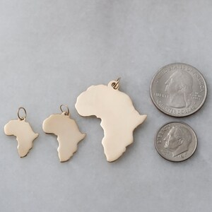 XL 14k Solid Gold Africa Pendant image 3