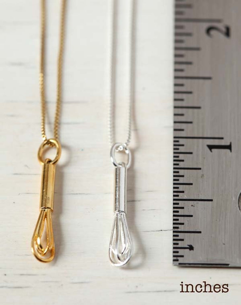 Sterling Silver Whisk Pendant chain image 3