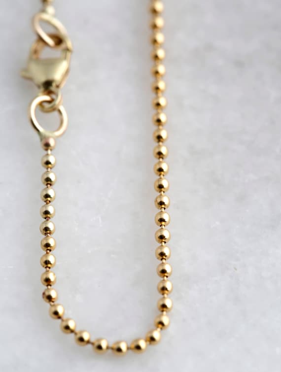 Add a 14k Solid Gold Ball Chain 1.5mm sold only in Etsy