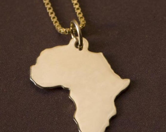 10K Solid Gold Africa Pendant or Charm Etsy