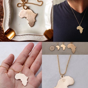 XL 14k Solid Gold Africa Pendant image 2