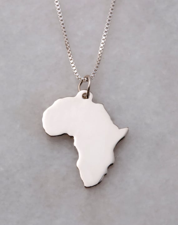 Large Silver Africa + Chain