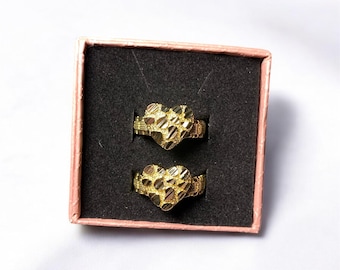 Anillo Rollie Nugget con forma de corazón relleno de oro de 10 quilates (sin deslustre)