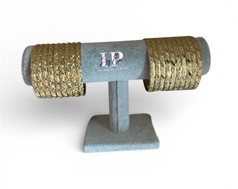 Pulseras Brazalete Oro Laminado 6.5 MM - Semanario Juego de 12 Brazaletes