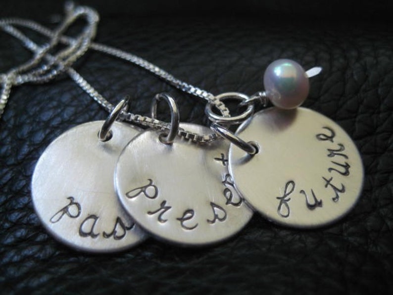 personalized hand stamped necklace image 2