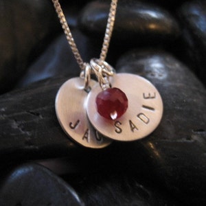Cyber Monday Hand Stamped Mommy Charms Necklace Jewelry Personalized Silver Charm Mom image 2