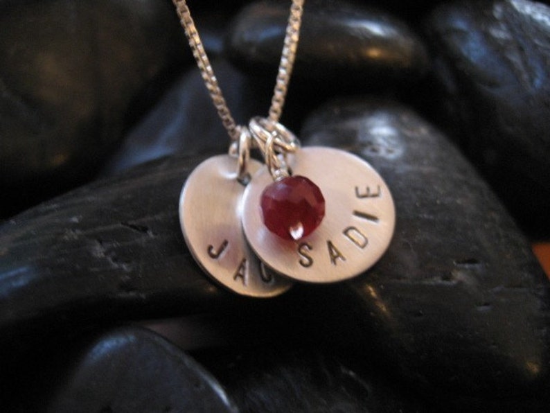 Cyber Monday Hand Stamped Mommy Charms Necklace Jewelry Personalized Silver Charm Mom image 2