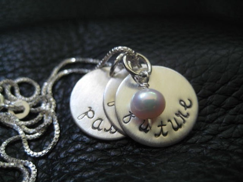 personalized hand stamped necklace image 3