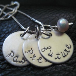 personalized hand stamped necklace image 1