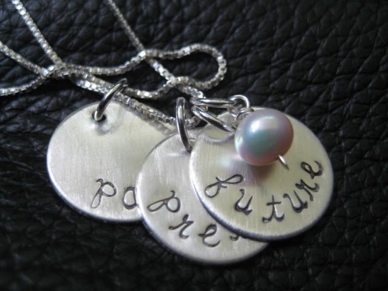 personalized hand stamped necklace image 4