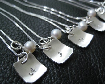 Wedding Bridesmaids Necklaces Personalized Monogram SusanKJewelry