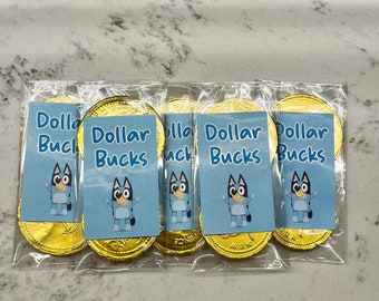 Bluey Party Favours / Dollar Bucks Chocolate coins