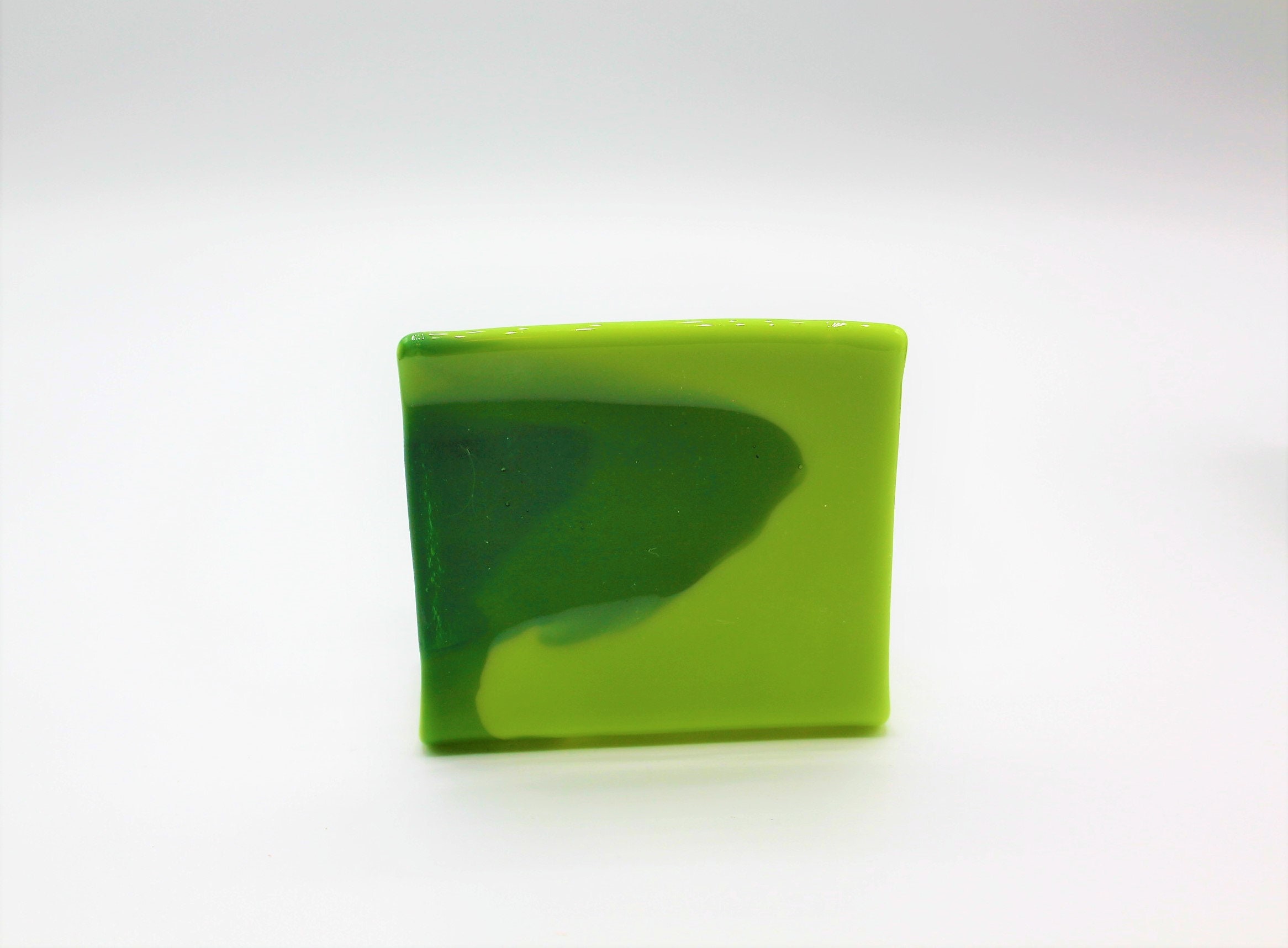 Green Fused Glass Napkin Holder Rolled Edge Glass Apple Etsy