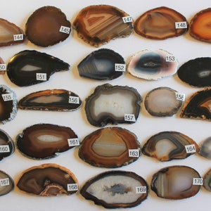 Natural Agate Drawer Pulls, Sliced Agate, Agate Pulls, Dresser Pulls, Brown Agate Knobs,  Agate Pulls, Knobs Natural 144-171