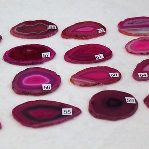 Sliced Pink Agate Drawer Pulls, Sliced Agate, Agate Pulls, Dresser Pulls, Pink Agate Knobs,  Agate Pulls, Knobs, Pink 51-66