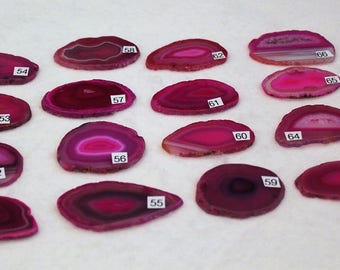 Sliced Pink Agate Drawer Pulls, Sliced Agate, Agate Pulls, Dresser Pulls, Pink Agate Knobs,  Agate Pulls, Knobs, Pink 51-66