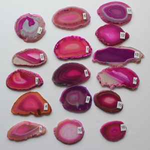 Sliced Pink Agate Drawer Pulls, Sliced Agate, Agate Pulls, Dresser Pulls, Pink Agate Knobs,  Agate Pulls, Knobs, Pink 1-16