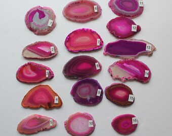Sliced Pink Agate Drawer Pulls, Sliced Agate, Agate Pulls, Dresser Pulls, Pink Agate Knobs,  Agate Pulls, Knobs, Pink 1-16