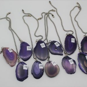 Sliced Agate Fan Pull, Purple Agate Fan Pull, Stone Light Pull, Ceiling Fan Pull, Agate, Light Pull Chain, Purple Agate, Purple GroupA 13-23