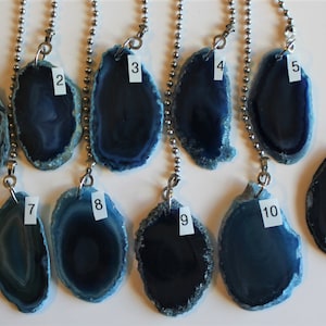 Blue Agate Fan Pull, Stone Light Pull, Ceiling Fan Pull, Agate, Light Pull Chain, Gift Idea, Blue Agate GroupB 1-11