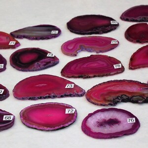 Sliced Pink Agate Drawer Pulls, Sliced Agate, Agate Pulls, Dresser Pulls, Pink Agate Knobs,  Agate Pulls, Knobs, Pink 68-85