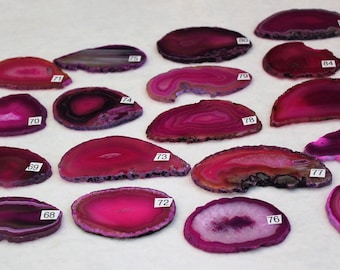 Sliced Pink Agate Drawer Pulls, Sliced Agate, Agate Pulls, Dresser Pulls, Pink Agate Knobs,  Agate Pulls, Knobs, Pink 68-85