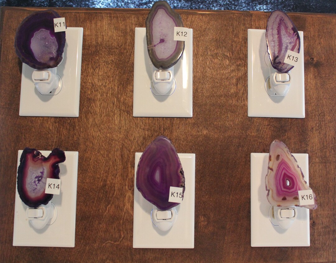 Purple Agate Nightlight, Geode Nightlight, Oblong Shaped Nightlight ...