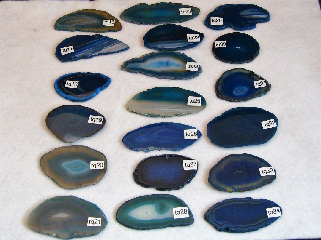 Turquoise Agate Drawer Pulls Sliced Agate Agate Pulls Etsy