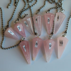 Rose Quartz Crystal, Polished Stone, Crystal Fan Pulls, Rose Quartz, Fan Pull, Quartz Fan Pull, Stone Fan Pull, Rock Fan, Group C 1-10 image 2