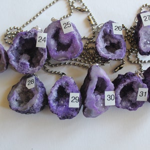 Purple Geode Agate Fan Pull, Stone Light Pull, Half Geode, Ceiling Fan Pull, Agate, Light Pull Chain, Purple, Agate Purple 23-32