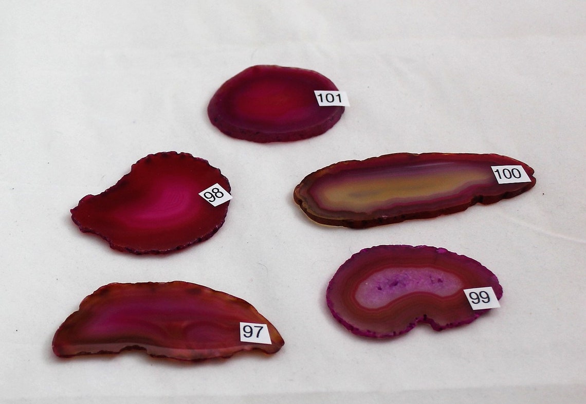 Sliced Pink Agate Drawer Pulls Sliced Agate Agate Pulls Etsy