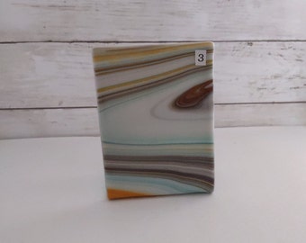 Larger Fused Glass Napkin Holder, Southwest Colors, Kitchen Sponge Holder,  Letter Holder, Mail Holder, Desk Organizer 1-2